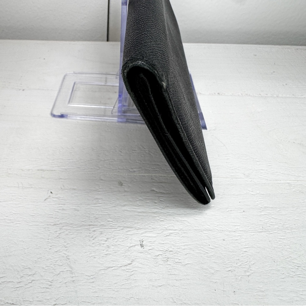Burberry Black Leather Long Wallet Nova Check Interior Bifold Continental - Picture 3 of 8